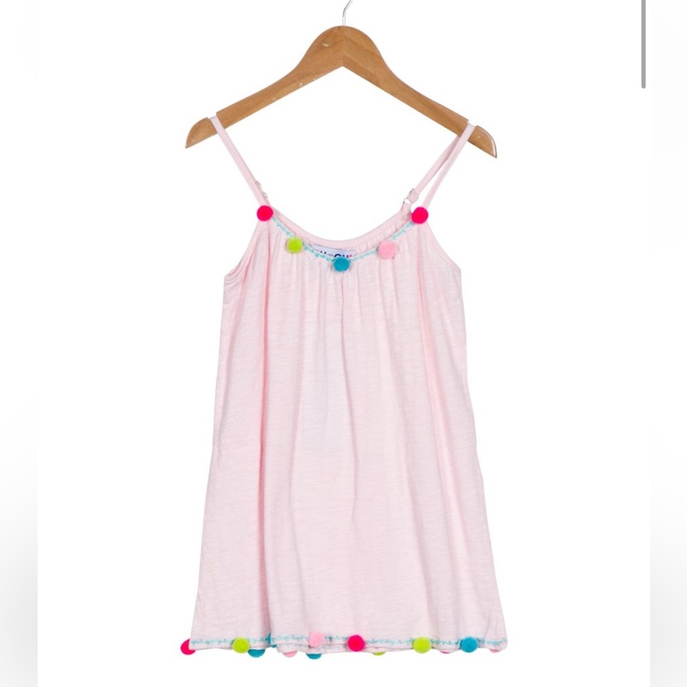 Chach Sleeveless Pom Pom Pink Dress, Size 4
